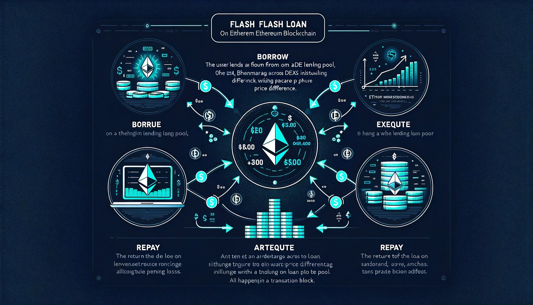 Etherscan showing Aave flash loan transactions on Ethereum blockchain